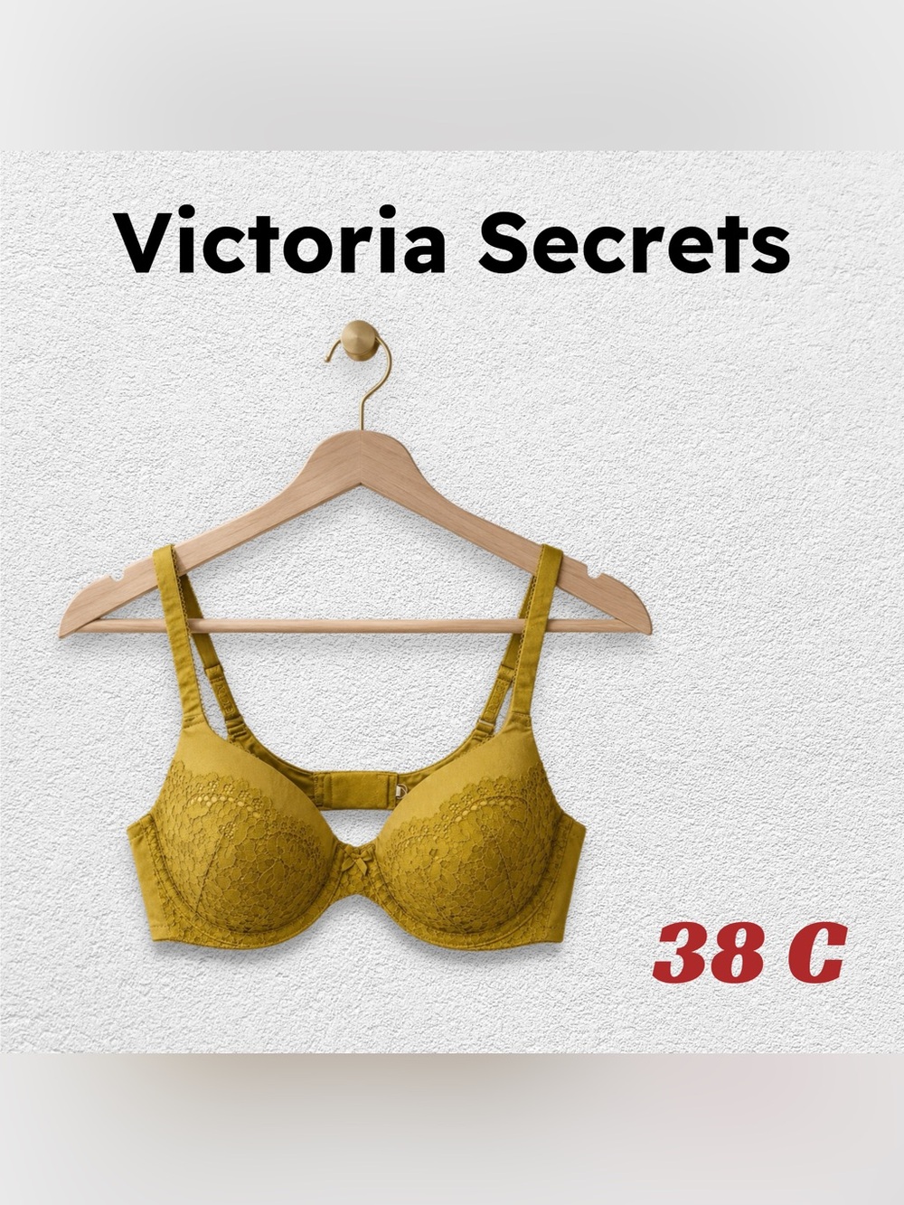 🇺🇸👍GUC VICTORIA SECRETS | 38C | Perfect Coverage Bra Antique Gold Lace ❗️read